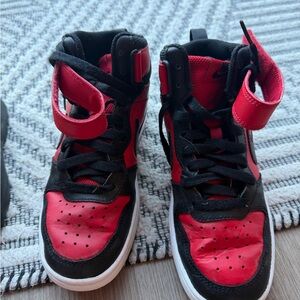Nike Kids Black and Red High-Top Sneakers